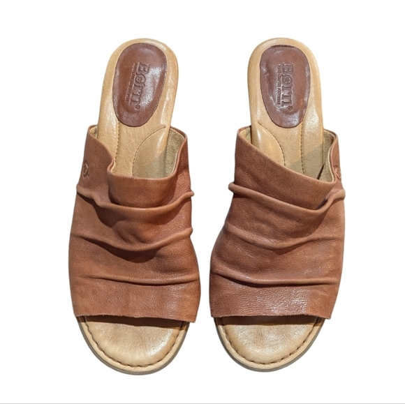 Born Lehmi Brown Leather Slouchy Sandals size 10 F60106 - Picture 4 of 8